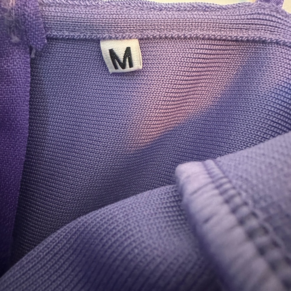 SHEIN Purple Off the Shoulder Pearl Bodycon Stretchy Midi Dress Women’s Medium - Picture 2 of 9